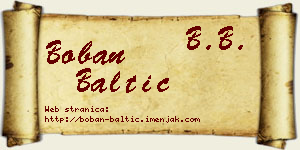 Boban Baltić vizit kartica